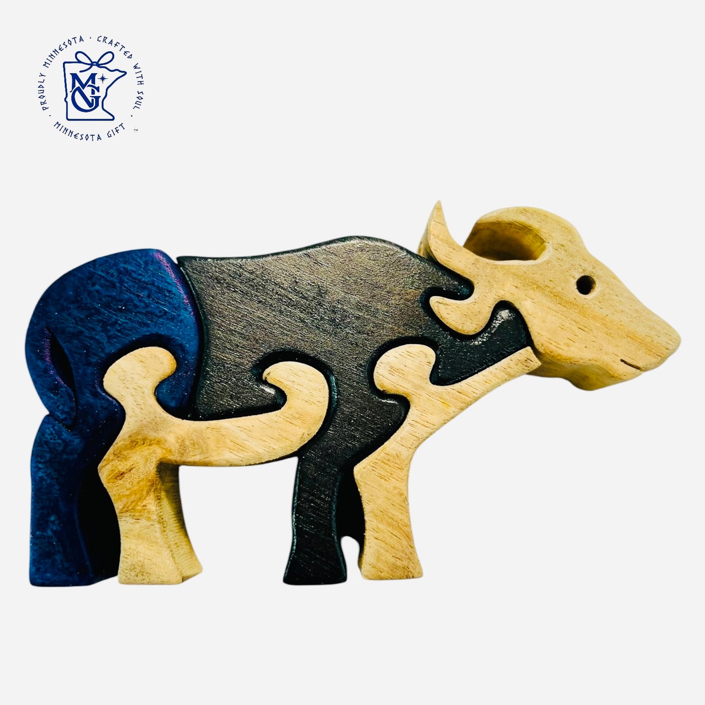 BUFFALO - Wooden Animal Puzzle Toy for Kids