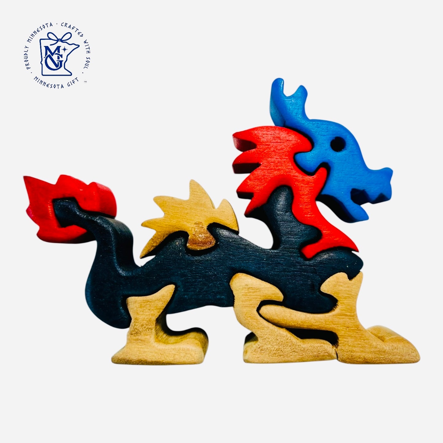 DRAGON - Wooden Animal Puzzle Toy for Kids