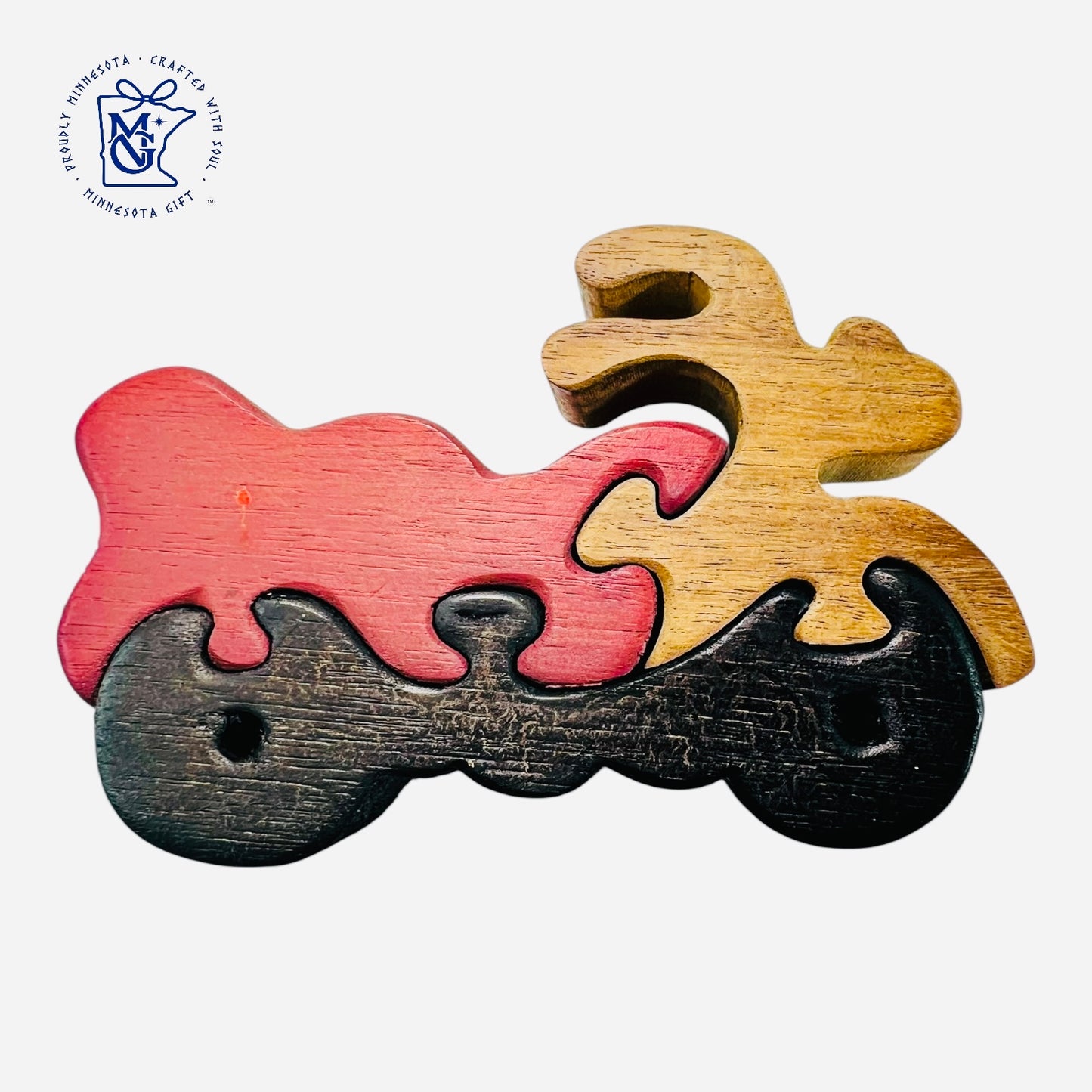 MOTORBIKE - Wooden Animal Puzzle Toy for Kids