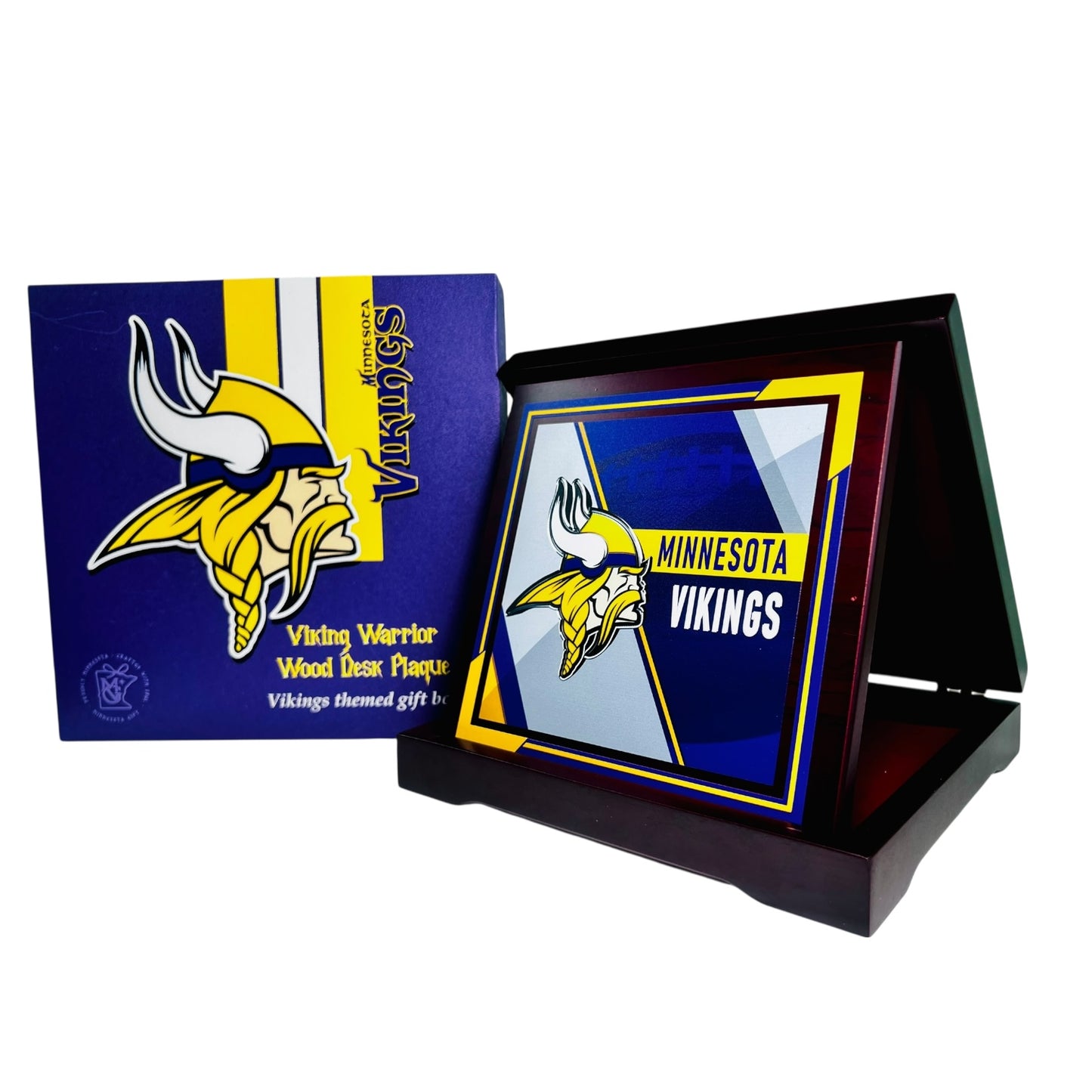 Viking Warrior Wood Desk Emblem