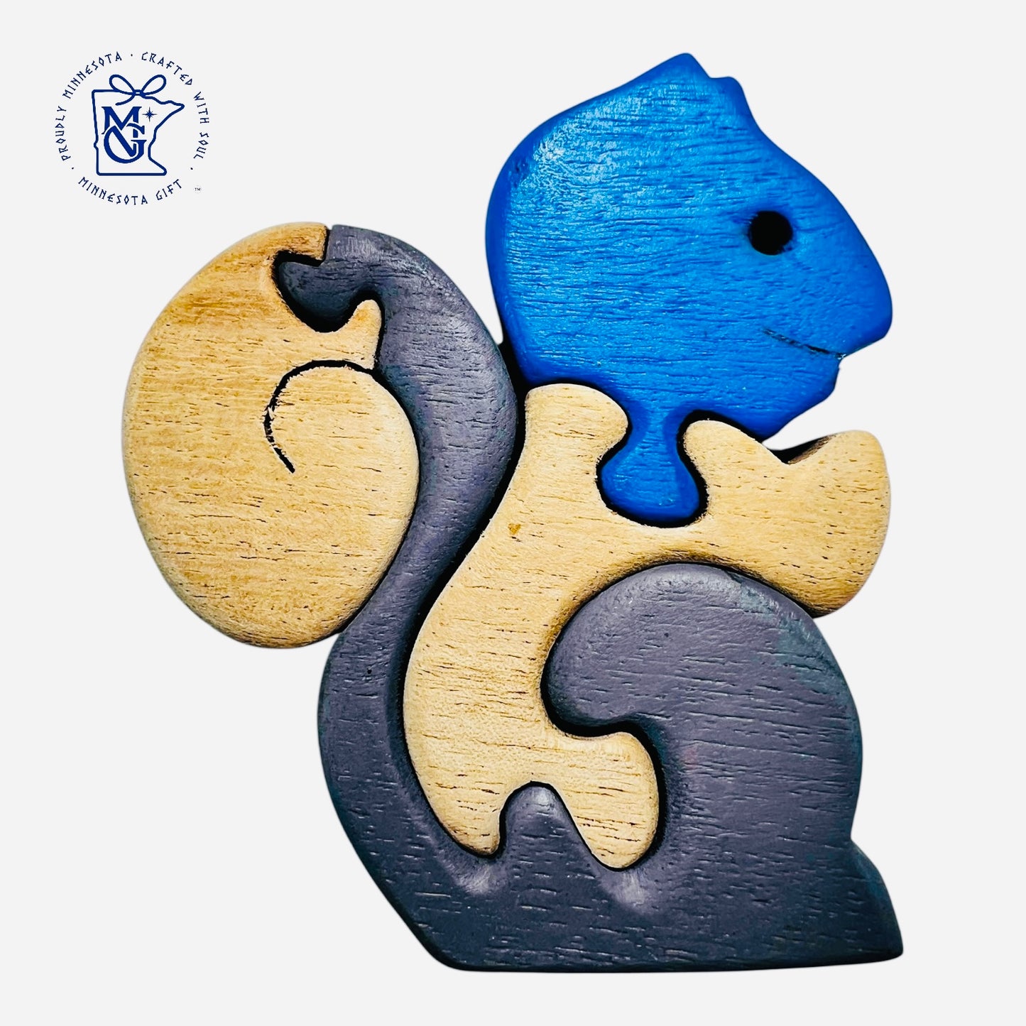 SQUIRREL - Wooden Animal Puzzle Toy for Kids