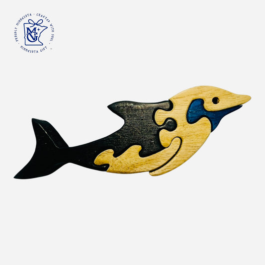 DOLPHIN - Wooden Animal Puzzle Toy for Kids