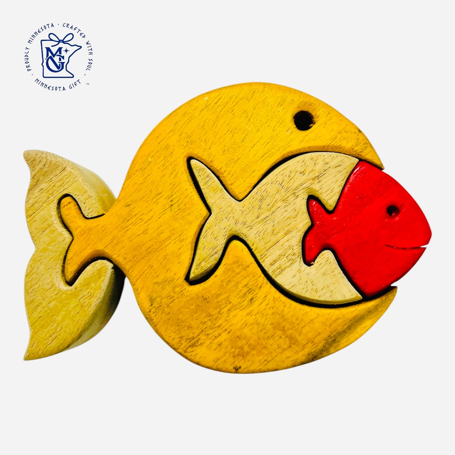 FISH FAMILY - Wooden Animal Puzzle Toy for Kids