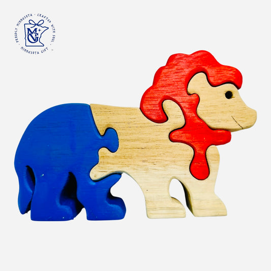 LION 2 - Wooden Animal Puzzle Toy for Kids