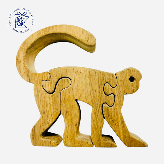MONKEY - Wooden Animal Puzzle Toy for Kids