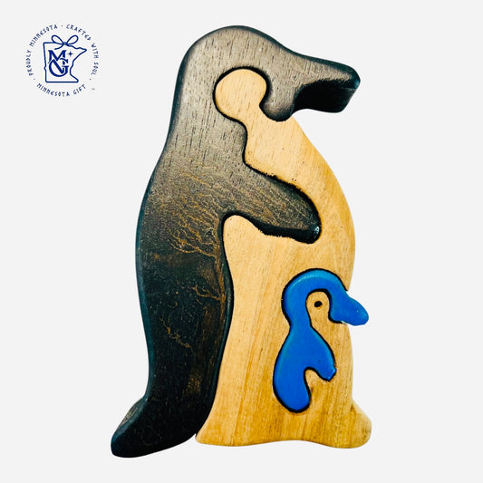 PENGUIN FAMILY - Wooden Animal Puzzle Toy for Kids