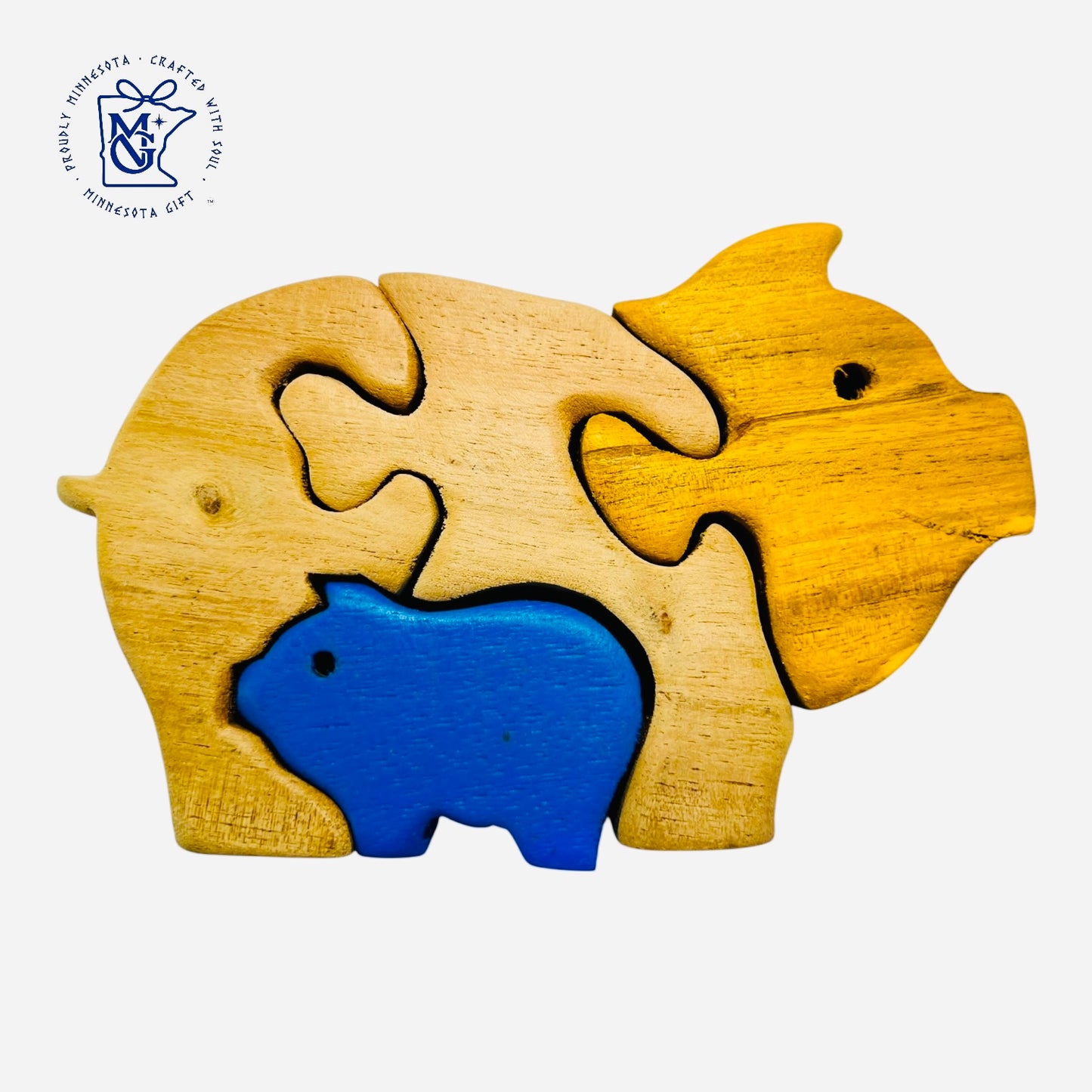 PIG FAMILY - Wooden Animal Puzzle Toy for Kids