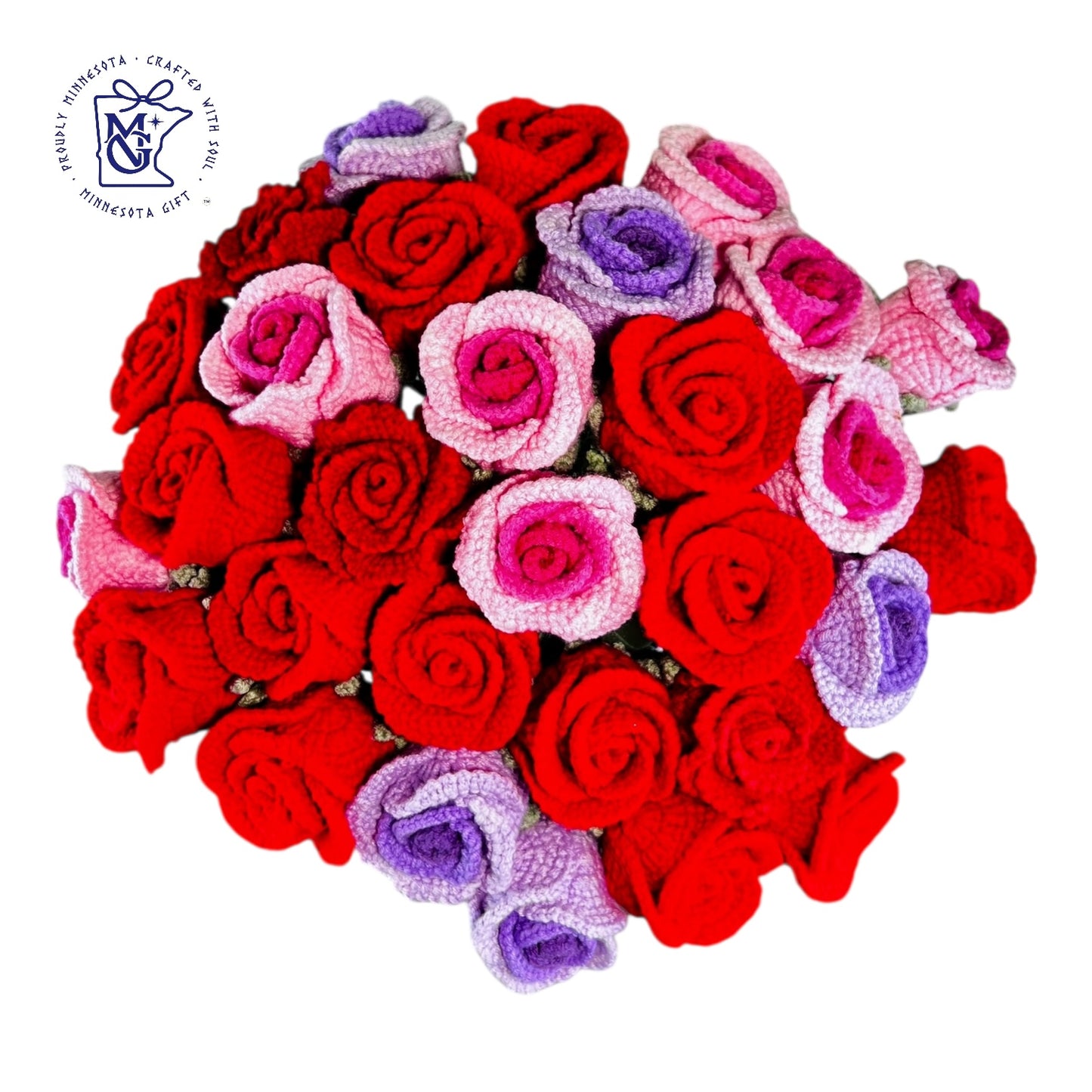 ROSE No.2 (cup-shaped rose) - Unique Wool Keychains