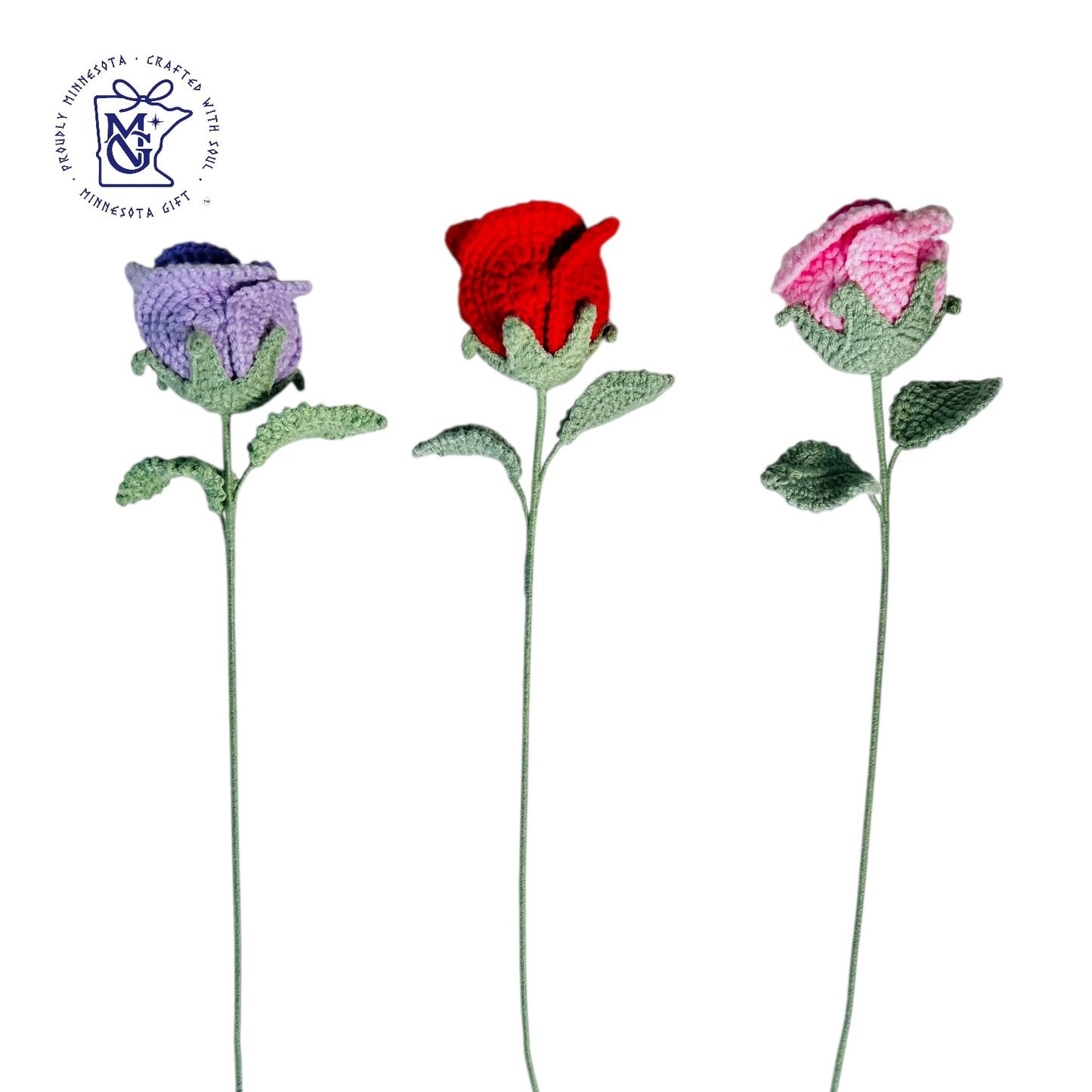 ROSE No.2 (cup-shaped rose) - Unique Wool Keychains