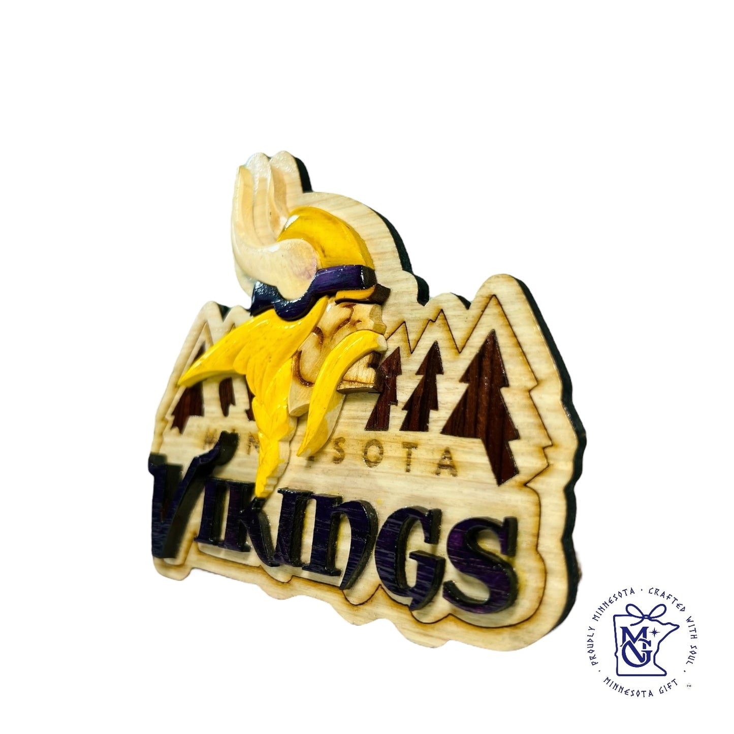 Viking Guardian Wooden Magnet