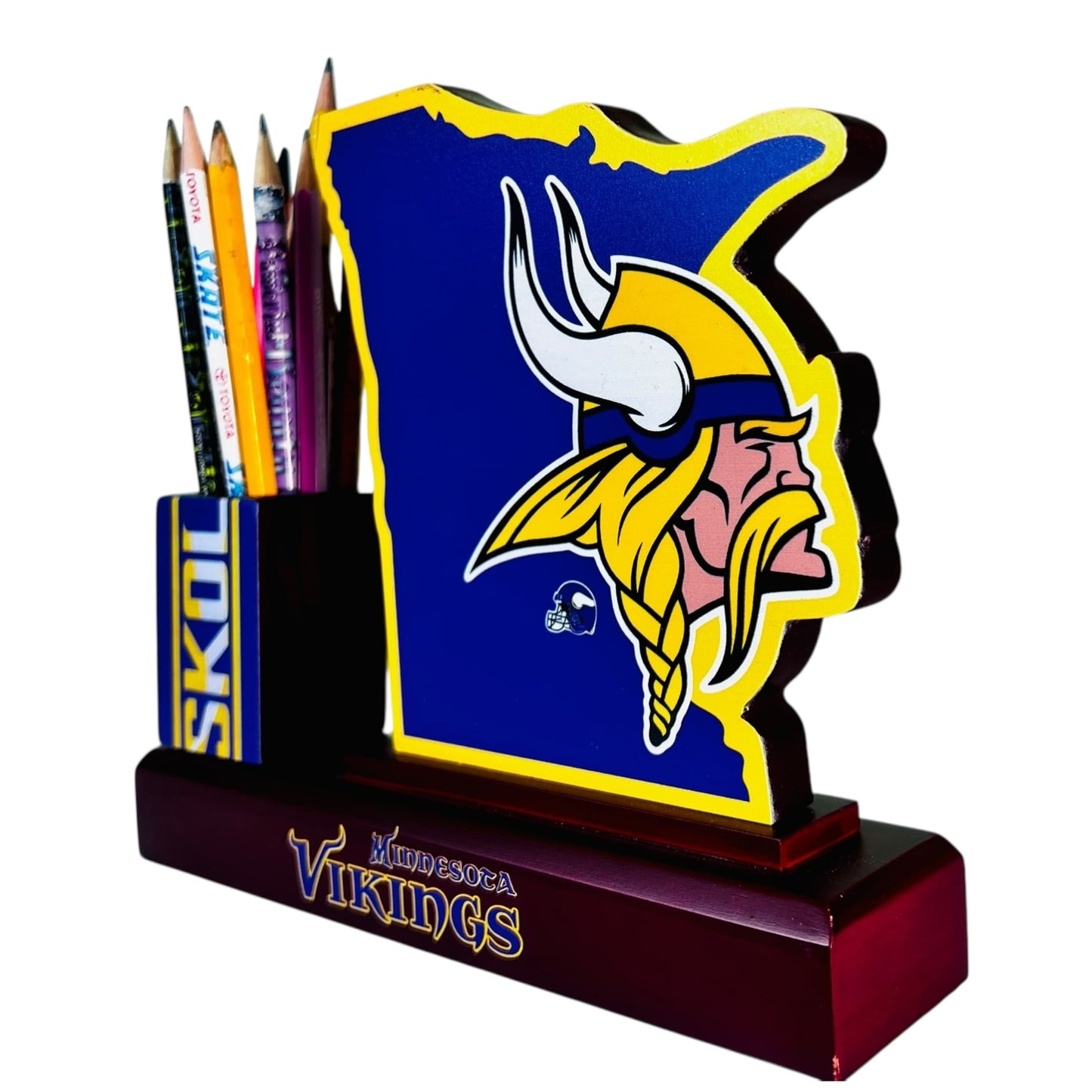 Viking Warrior Wood Pen Stand