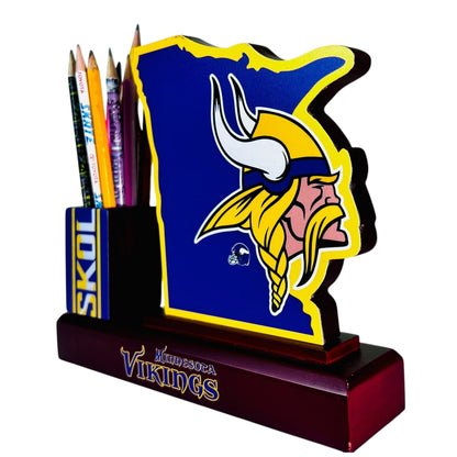 Viking Warrior Wood Pen Stand