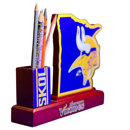 Viking Warrior Wood Pen Stand