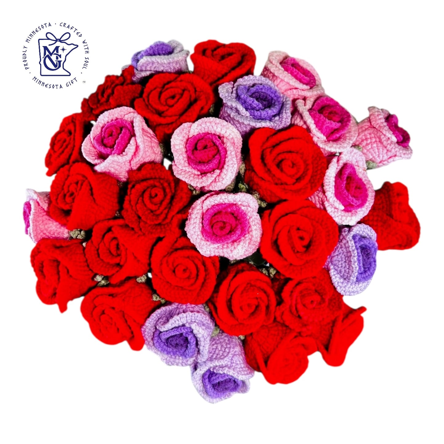 ROSE No.2 (cup-shaped rose) - Unique Wool Keychains