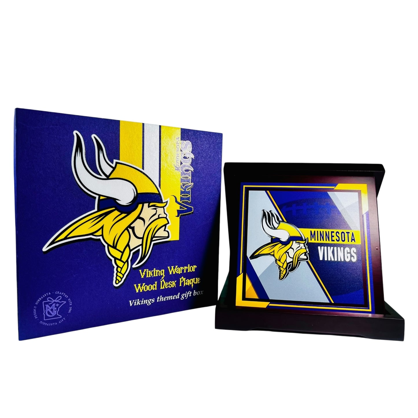 Viking Warrior Wood Desk Emblem