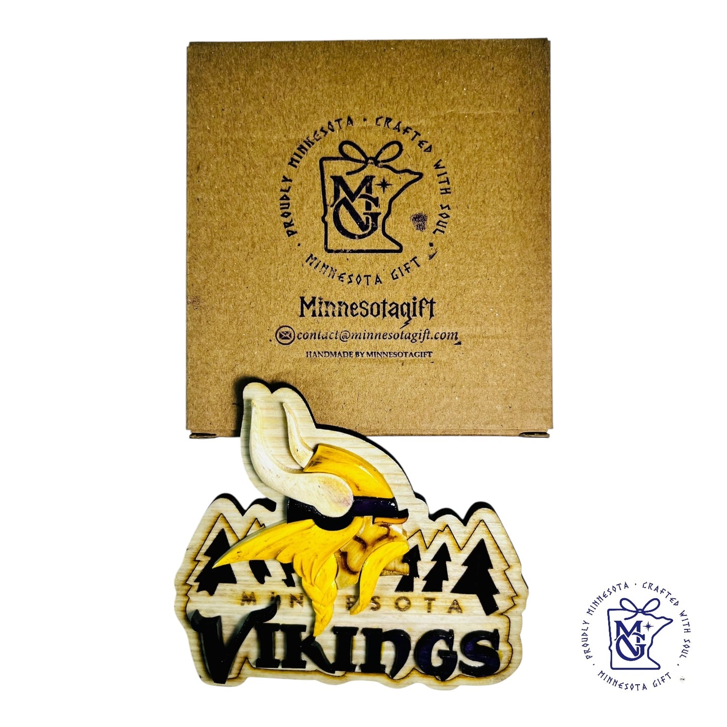 Viking Guardian Wooden Magnet