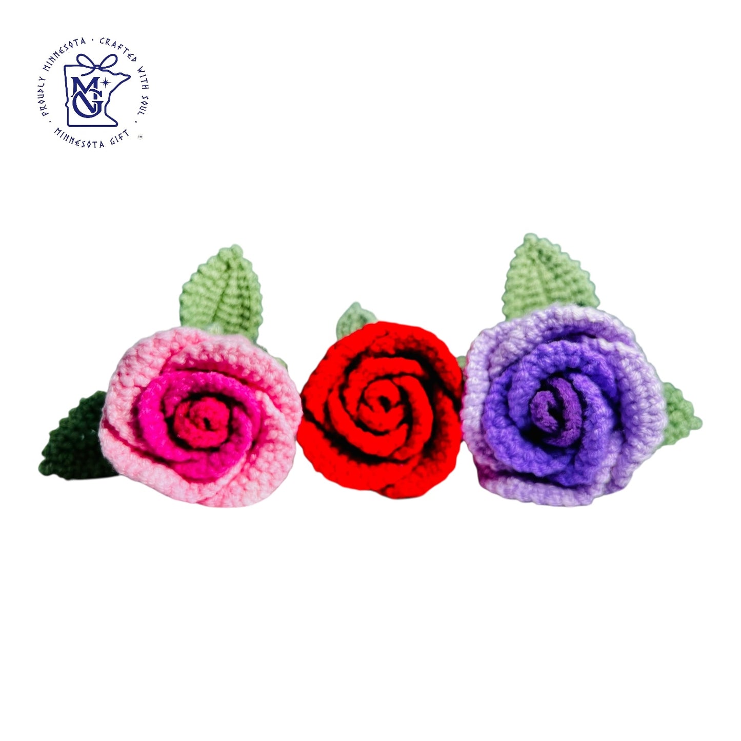 ROSE No.2 (cup-shaped rose) - Unique Wool Keychains