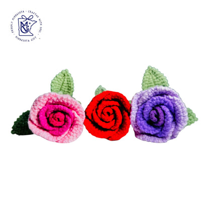 ROSE No.2 (cup-shaped rose) - Unique Wool Keychains