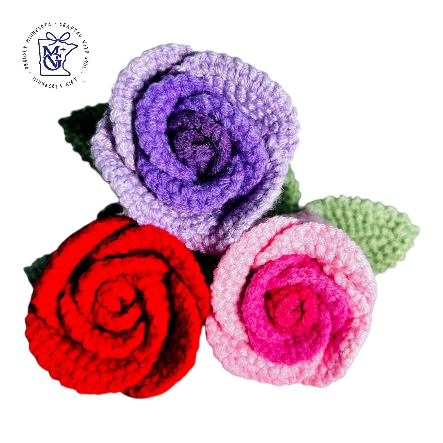 ROSE No.2 (cup-shaped rose) - Unique Wool Keychains