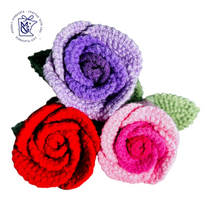 ROSE No.2 (cup-shaped rose) - Unique Wool Keychains