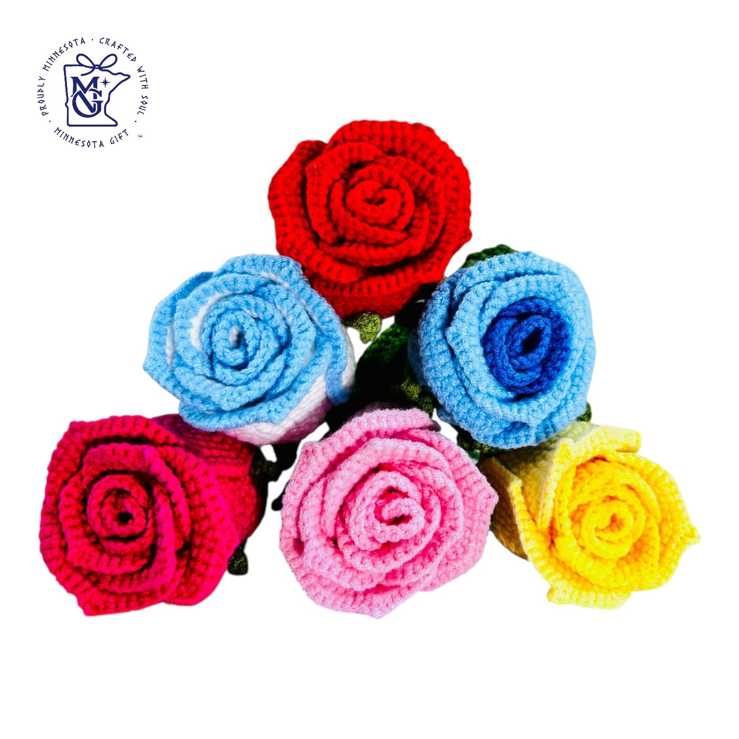 ROSE No.1 (long-petaled rose) - Unique Wool Keychains
