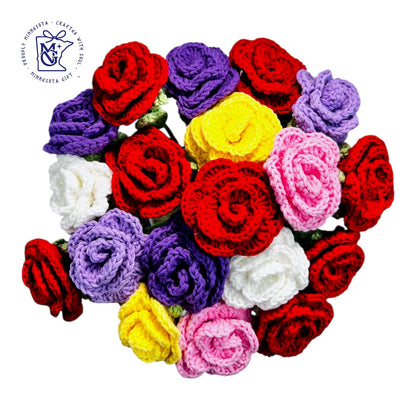 ROSE No.3 (ruffled rose) - Unique Wool Keychains