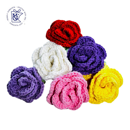 ROSE No.3 (ruffled rose) - Unique Wool Keychains