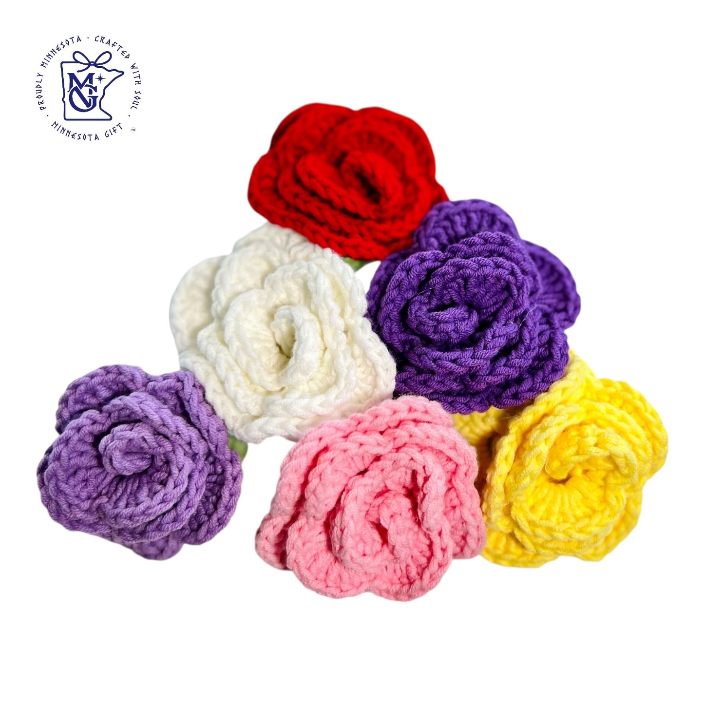 ROSE No.3 (ruffled rose) - Unique Wool Keychains