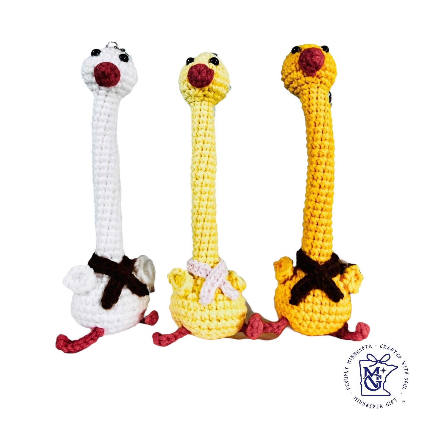 LONG NECKED GOSSE - Unique Wool Keychains