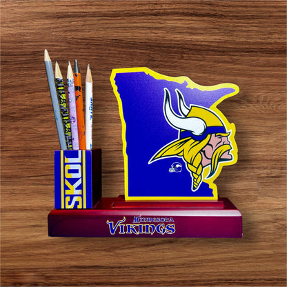 Viking Warrior Wood Pen Stand